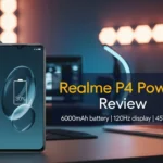 Realme P4 Power 5G review cover image with 6000mAh battery and 120Hz display | Tecauto.in