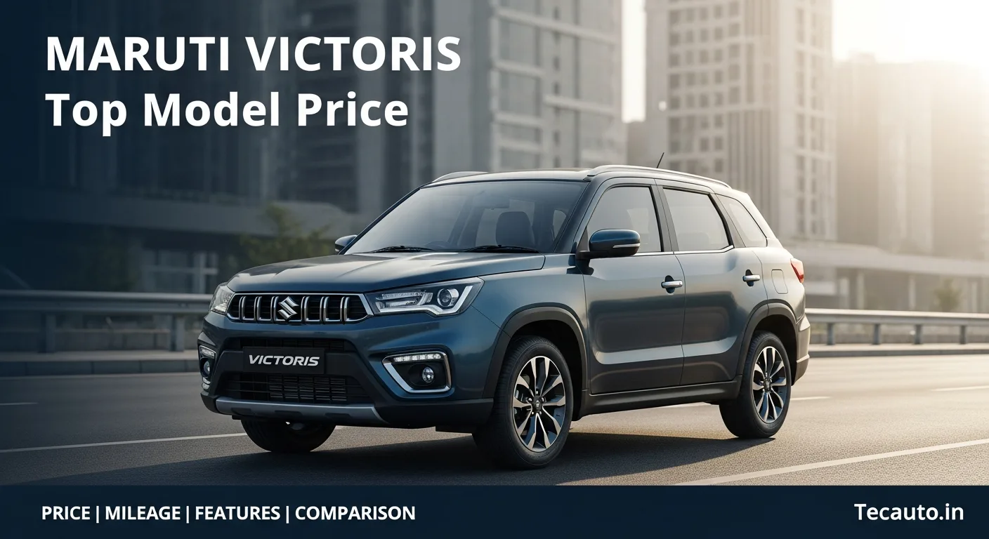 Maruti Suzuki Victoris टॉप मॉडल कीमत और फीचर्स दिखाती हुई कवर इमेज