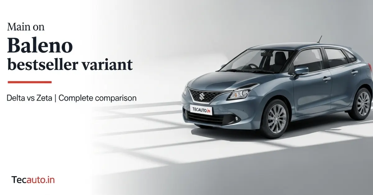 Maruti Baleno: मारुति सुजुकी बलेनो कार का नीला रंग में बेस्टसेलर डेल्टा और जेटा वेरिएंट, Tecauto.in पर कीमत और माइलेज की जानकारी के साथ।